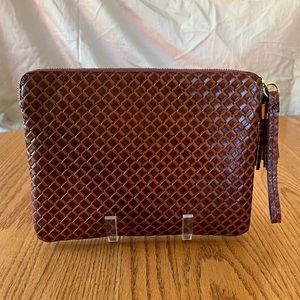 Gill Basketweave Leather Clutch